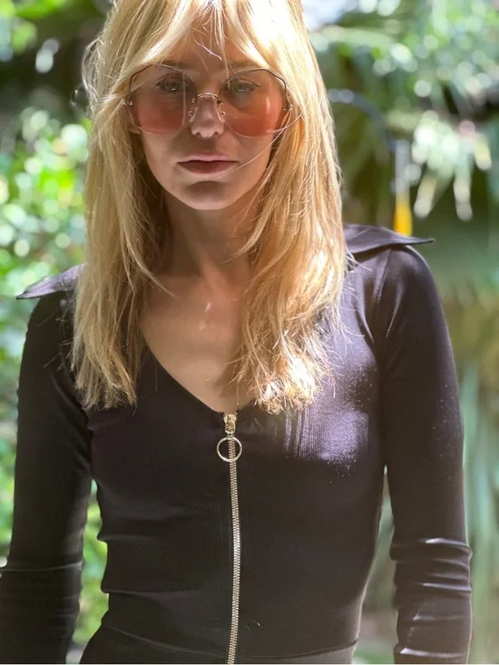 NWT Stoned Immaculate Black Disco Long Sleeve Ribbed Zip Front Shorts Romper-S - Picture 14 of 15